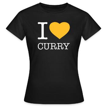 I LOVE CURRY - Frauen T-Shirt - Schwarz - Vorne - AI Model Female 172 dark (172cm)