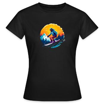 Équipe de ski Skieur École de ski Ski Équipe de ski - T-shirt Femme - noir - Devant - AI Model Female 172 dark (172cm)