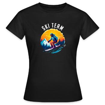 Équipe de ski Skieur École de ski Ski Équipe de ski - T-shirt Femme - noir - Devant - AI Model Female 172 dark (172cm)