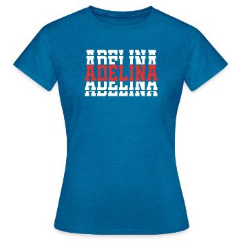 Adelina t-shirt stacked text gift t-shirt - Women's T-Shirt - antique blue sapphire heather - Front - AI Model Female 172 dark (172cm)