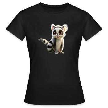 Amoureux des lémuriens à queue annelée Lémurien lémurien à queue annelée Maki lémurien à queue annelée - T-shirt Femme - noir - Devant - AI Model Female 172 dark (172cm)