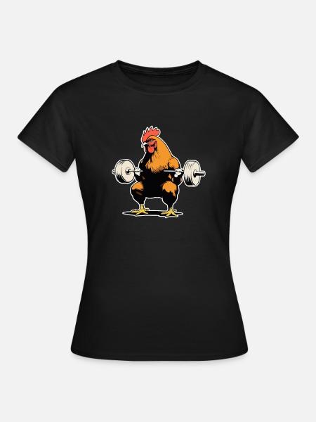 Hahn Bodybuilder Fitness - Frauen T-Shirt - Schwarz