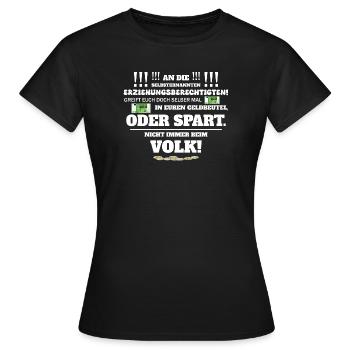 Nicht immer vom Volk - Frauen T-Shirt - Schwarz - Vorne - AI Model Female 172 dark (172cm)