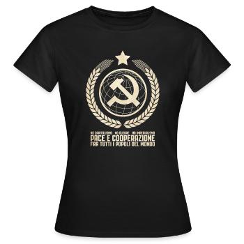 Internationalisme communiste - T-shirt Femme - noir - Devant - AI Model Female 172 dark (172cm)