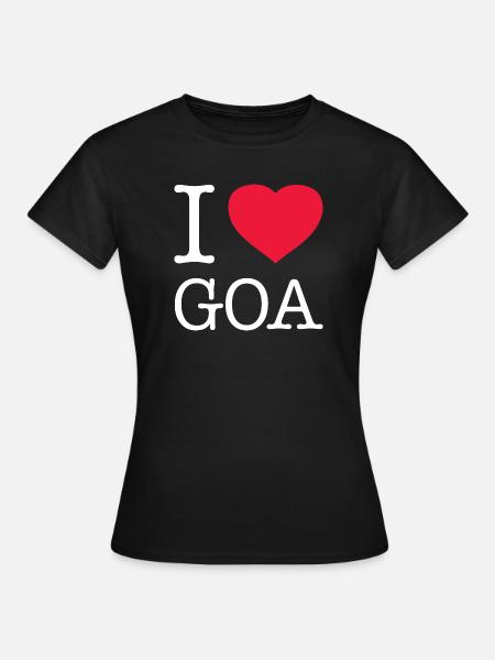 I LOVE GOA - Frauen T-Shirt - Schwarz