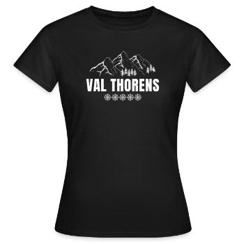 Val Thorens, station de ski, ski - T-shirt Femme - noir - Devant - AI Model Female 172 dark (172cm)