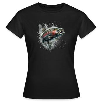 Forelle - Frauen T-Shirt - Schwarz - Vorne - AI Model Female 172 dark (172cm)