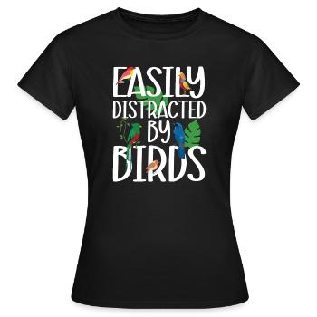 Leicht von Vögeln abgelenkt - Frauen T-Shirt - Schwarz - Vorne - AI Model Female 172 dark (172cm)