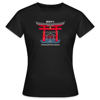 Sanctuaire d’Itsukushima, Miyajima, Hiroshima. Japon - T-shirt Femme - noir - Devant - AI Model Female 172 dark (172cm)