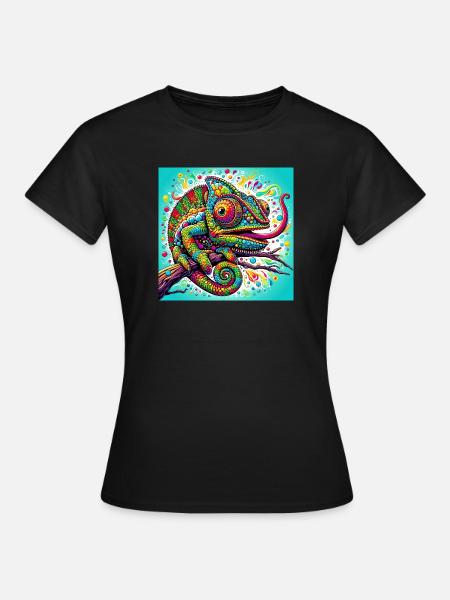Chamäleon - Frauen T-Shirt - Schwarz