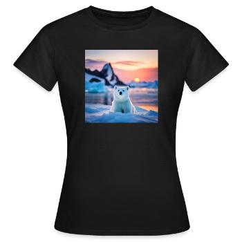 Ourson sur la Banquise - T-shirt Femme - noir - Devant - AI Model Female 172 dark (172cm)