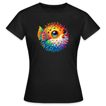 Kugelfisch - Frauen T-Shirt - Schwarz - Vorne - AI Model Female 172 dark (172cm)