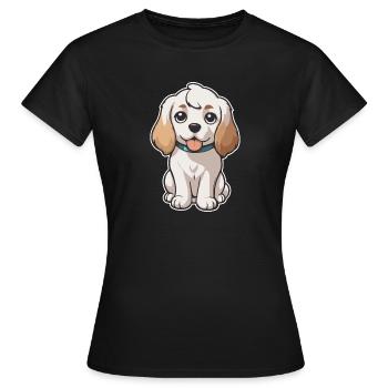 Niedlicher Hund - Frauen T-Shirt - Schwarz - Vorne - AI Model Female 172 dark (172cm)