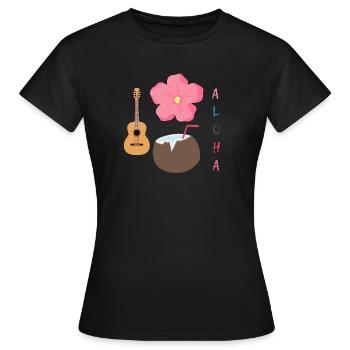 Hawaiian Harmony Designe - T-shirt Femme - noir - Devant - AI Model Female 172 dark (172cm)