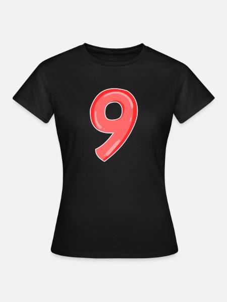 Neun - 9 - Frauen T-Shirt - Schwarz