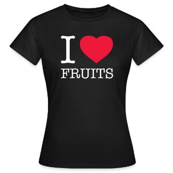 I LOVE FRUITS - Frauen T-Shirt - Schwarz - Vorne - AI Model Female 172 dark (172cm)