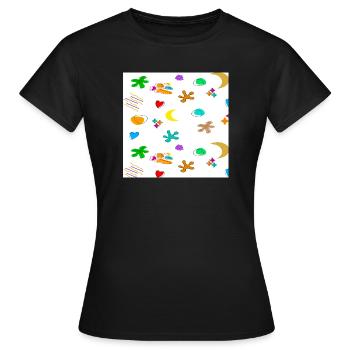 Muster1 - Frauen T-Shirt - Schwarz - Vorne - AI Model Female 172 dark (172cm)