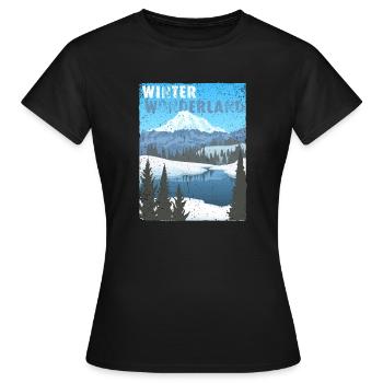 Winter Wonderland - domaine public modifié - T-shirt Femme - noir - Devant - AI Model Female 172 dark (172cm)