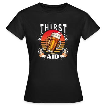 Thirst Aid - Drinking Shirt - Women's T-Shirt - black - Front - AI Model Female 172 dark (172cm)