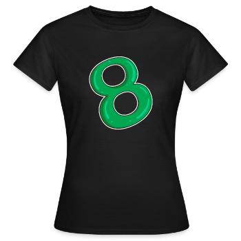 Huit - 8 - Vert - T-shirt Femme - noir - Devant - AI Model Female 172 dark (172cm)