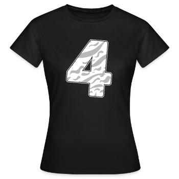 4 - Vier - Frauen T-Shirt - Schwarz - Vorne - AI Model Female 172 dark (172cm)