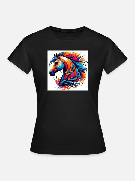 Pferd - Frauen T-Shirt - Schwarz
