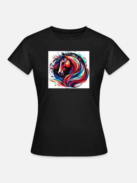 Pferd - Frauen T-Shirt - Schwarz
