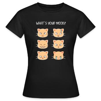 Katzen - wie ist deine Stimmung? - Frauen T-Shirt - Schwarz - Vorne - AI Model Female 172 dark (172cm)