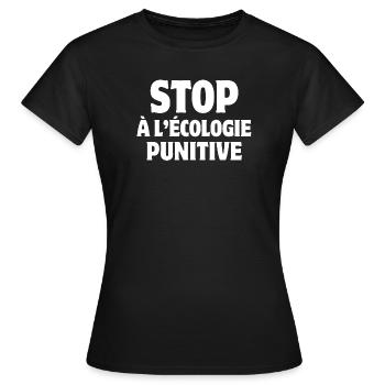 écologie, agriculteur, écologie punitive - T-shirt Femme - noir - Devant - AI Model Female 172 dark (172cm)