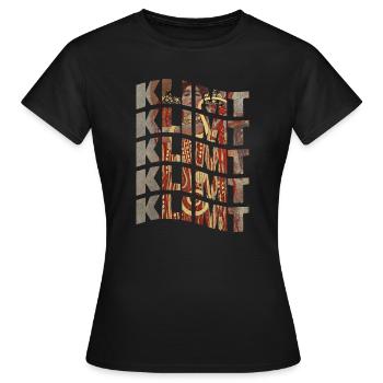 T-shirt Klimt effet vague - T-shirt Femme - noir - Devant - AI Model Female 172 dark (172cm)