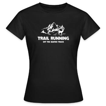 Trailrunning - abseits der ausgetretenen Pfade - Frauen T-Shirt - Schwarz - Vorne - AI Model Female 172 dark (172cm)
