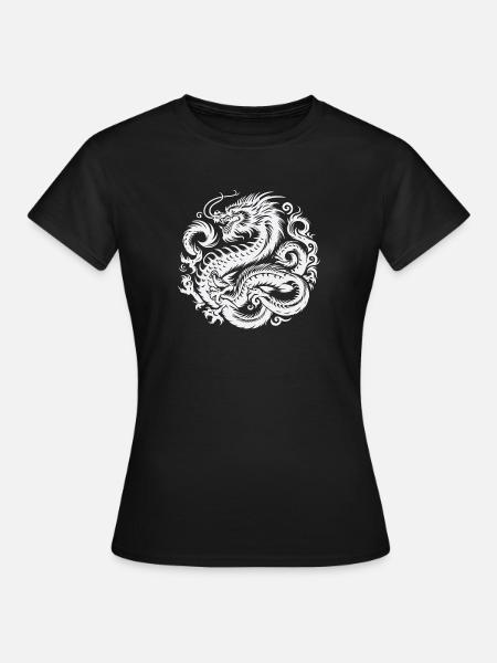 Chinesisches Drachen-Tattoo - Frauen T-Shirt - Schwarz