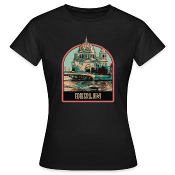 Blick auf den Berliner Dom und die Spree - Frauen T-Shirt - Schwarz - Vorne - AI Model Female 172 dark (172cm)
