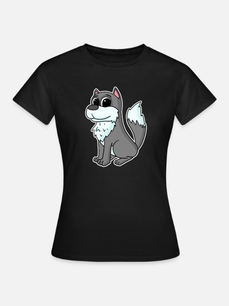 Wolf Tier - Frauen T-Shirt - Schwarz