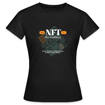 NFT Kunstgalerie Blockmosaik - Frauen T-Shirt - Schwarz - Vorne - AI Model Female 172 dark (172cm)