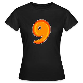 Nine - 9 Motif - Women's T-Shirt - black - Front - AI Model Female 172 dark (172cm)