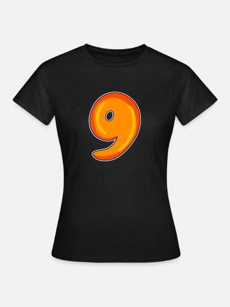 Neun - 9 Motiv - Frauen T-Shirt - Schwarz