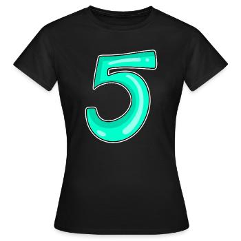 5 Number Number Motif - Women's T-Shirt - black - Front - AI Model Female 172 dark (172cm)