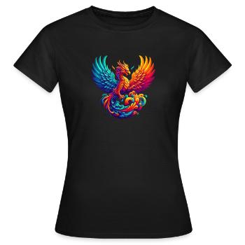 Hyper Flammes du phénix majestueux - T-shirt Femme - noir - Devant - AI Model Female 172 dark (172cm)