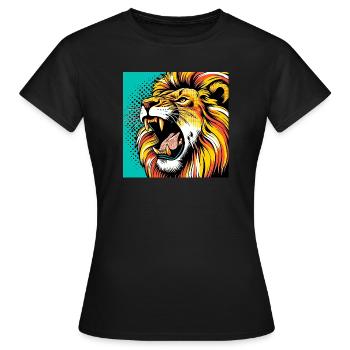 Lion Pop Art - Women's T-Shirt - black - Front - AI Model Female 172 dark (172cm)
