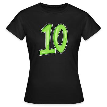 Dix numéros 10 Nombre - T-shirt Femme - noir - Devant - AI Model Female 172 dark (172cm)
