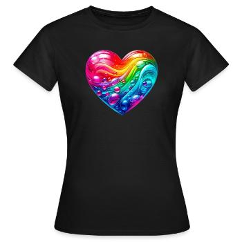 Colorful Heart - Women's T-Shirt - black - Front - AI Model Female 172 dark (172cm)