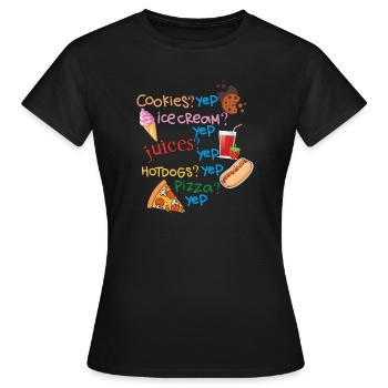 Funny sayings for birthday - Women's T-Shirt - black - Front - AI Model Female 172 dark (172cm)