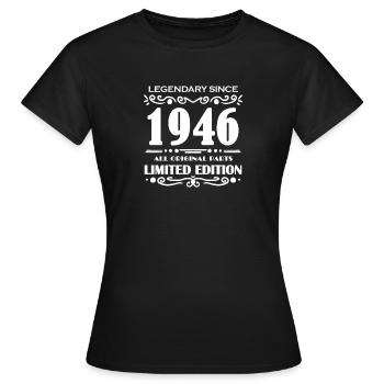 1946 - Year 1946 - Year 1946 - Women's T-Shirt - black - Front - AI Model Female 172 dark (172cm)