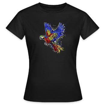 Perroquet, Amoureux Des Oiseaux, Animal, Amoureux Des Animaux, Oiseau - T-shirt Femme - noir - Devant - AI Model Female 172 dark (172cm)