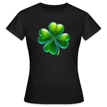Trèfle à quatre feuilles - T-shirt Femme - noir - Devant - AI Model Female 172 dark (172cm)