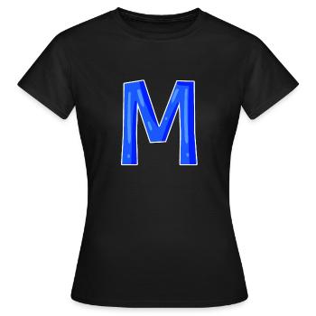 Lettre M - Lettre initiale M - T-shirt Femme - noir - Devant - AI Model Female 172 dark (172cm)