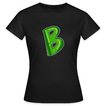 Buchstabe B - Anfangsbuchstabe B - Frauen T-Shirt - Schwarz - Vorne - AI Model Female 172 dark (172cm)