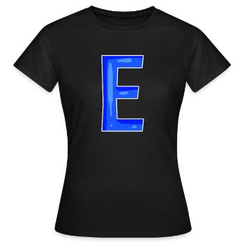 Buchstabe E - Anfangsbuchstabe E - Frauen T-Shirt - Schwarz - Vorne - AI Model Female 172 dark (172cm)