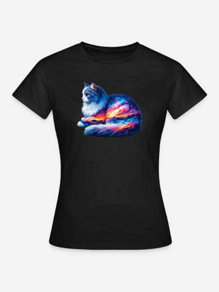 Katze - Frauen T-Shirt - Schwarz